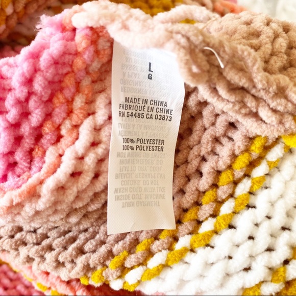 AERIE Stripe Chenille Turtleneck Sweater Tan Pink Stripes Large NEW NWOT - Picture 4 of 8